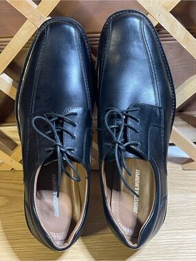 NWOT Men’s Sz 12 M Johnston & Murphy HQ BLK Leather Oxford Dress Shoes/ # 4865